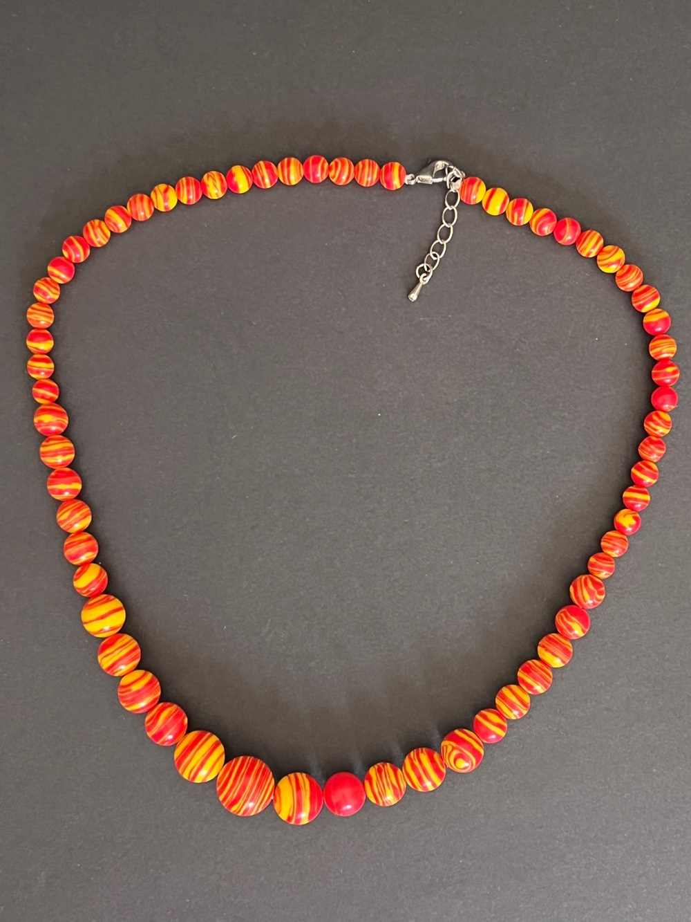 Rainbow Calsilica necklace red yellow